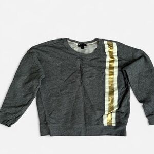 Charcoal Grey Sweater with Gold Stripe